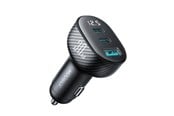 Mobile - Adapters & Chargers - Joyroom JR-CCD04 30W 2x USB-C USB-A car charger with display - black - 6941237112019
