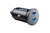 Mobile - Adapters & Chargers - Joyroom JR-CCN06 30W 2x USB-C mini car charger metal - black - 6941237112071