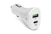 Mobile - Adapters & Chargers - SBS Billaddare för Smartphone USB-C/USB-A - Vit - TECRPD20W