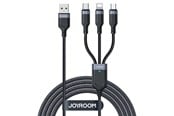 USB-kabel - Joyroom Multi-Use Series S-A18 3in1 USB-A - Lightning / USB-C / micro USB cable 0.3m - black - 6956116708979
