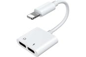 USB-kabel - Joyroom S-Y104 headphone Lightning / 2x Lightning adapter - white - 6956116718985