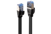 Nätverkskabel - Lindy Cat 6A U/FTP Flat Network Cable - 10m - Svart - 10m - 47485