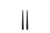 Decoration - Moods & More LED taper candle - Slim - Charcoal - 23x250 mm - 2 pcs - M50-CC023250