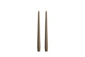 Decoration - Moods & More LED taper candle - Slim - Dark sand - 23x300 mm - 2 pcs - M50-DS023300