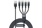 USB-kabel - Joyroom Multi-Use Series S-A18 4in1 USB-A - USB-C / USB-C / Lightning / micro USB cable 1.2m - black - S-1T4018A18c