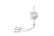 USB-kabel - Joyroom Colorful Series S-A40 Cable Retractable 3in1 USB-A - USB-C / Lightning / Micro USB 1m - White - S-A40_W