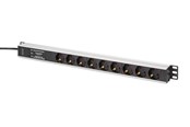 Strömkabel (extern) - DIGITUS 9-Port - 1U - Aluminium PDU - DN-95438
