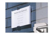 Konferens & Presentation - DURABLE Dörrskylt med aluminiumram och pappersinlaga. Sätts upp med skruvar. Monteringsset ingår. - 480123
