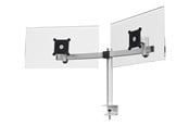 Monitorfäste - DURABLE Skärmhållare för 2 skärmar med justerbar höjd, vinkel och stående eller liggande läge. Med bordsfäste. - 508523
