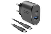 Mobile - Adapters & Chargers - SBS 18W laddare - USB C kabel - Svart - TEKITTRPDCCK