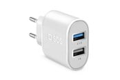 Mobile - Adapters & Chargers - SBS 2100 mAh laddare - 2,1A + 1A - Vit - TETR2USB21AWFAST