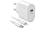 Mobile - Adapters & Chargers - SBS 20W laddare - 1m MFI Lightning kabel - Vit - TETRKITPD20LIGW