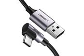 USB-kabel - UGREEN Angled USB-C To USB-A Data Cable Black 1M - 50941