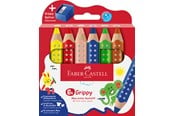 Skriv- och ritverktyg - Faber-Castell Colour pencil Grippy 6pcs with sharpener - 110635