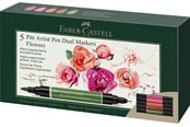 Skriv- och ritverktyg - Faber-Castell India ink PAP Dual Marker 5x flowers - 162007