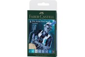 Skriv- och ritverktyg - Faber-Castell India ink Pitt Artist Pen Blues 8ct - 167173