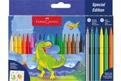 Skriv- och ritverktyg - Faber-Castell Felt-tip pen dinosaur 18+6 + stickers - 554222