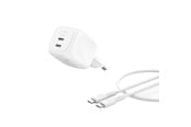 Mobile - Adapters & Chargers - Belkin BoostCharge 50W Dual USB-C PD Wall Charger w/ PPS WHT w 1m USB-C-C  Cabl - WCH019KQ1MWH-B6