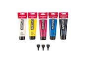 Kreativa spel - Bruynzeel Amsterdam Standard Series Acrylic Paint Primary Set 120ml 5pcs. + 3 Dosing Spouts - 17801905