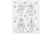 Kreativa spel - Creativ Company Painting Canvas with Print Robots - 24x30cm - 257232
