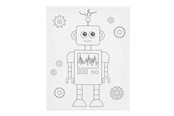 Kreativa spel - Creativ Company Painting Canvas with Print Robot - 24x30cm - 257233