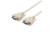 Displaykabel - Deltaco null modem cable db9 female-db9 female 3.0m serial communication (between two machines) - DEL-25A