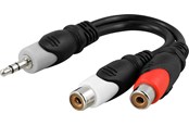 Ljudkabel - InLine 2 x RCA female - 3.5 mm male cable 20 cm - AA-6