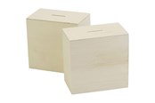 Konst- och hantverksmaterial - Creativ Company - Wooden money box 10x10x6cm 10 pcs. - 669041