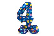 Leksaker - Folat BV - Standing Foil Balloon Colorful Dots Number 4 - 72cm - 63974