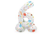 Leksaker - Folat BV - Standing Foil Balloon Joyful Party Number 6 -72cm - 63966