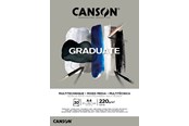 Konst- och hantverksmaterial - Canson Graduate Mixed Media Pad Grey A4 220G 30 SH - 17-400110371