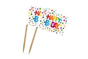 Leksaker - Folat BV - Party Picks Happy Birthday 50 pcs. - 65108