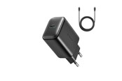 Mobile - Adapters & Chargers - Joyroom JR-TCF23 network charger USB-C 25W SFC / PPS / PD - black + USB-C / USB-C cable 1m - JR-TCF23_BB