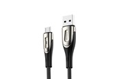 USB-kabel - Joyroom Sharp Series S-M411 USB-A / micro USB 3A 1.2m Cable with Charging Indicator - Black - S-M411_1.2