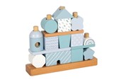 Babyleksaker - Small Foot - Wooden Stacking House Blue - 18 pcs. - 12714