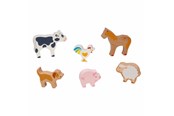 Babyleksaker - Goki Wooden Farm Animals 6pcs. - 58320