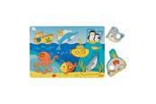 Pusselspel - Goki Wooden Background Puzzle Sea Animals 7 pcs. Trä - 57307