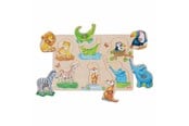 Babyleksaker - Goki Wooden Background Knob Puzzle Mother and Baby 6 pcs. - 57310