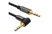 Ljudkabel - Wozinsky AUX Cable Angled (Male-Male) Mini Jack Cable 2m Black - 5907769307416