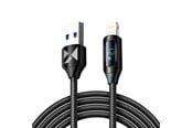 USB-kabel - Wozinsky USB-A Cable - Lightning  WUALC2 with LED Display 2.4A 2m - Black - 5907769308468