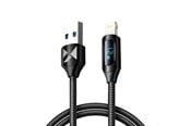 USB-kabel - Wozinsky USB-A Cable - Lightning  WUALC1 with LED Display 2.4A 1m - Black - 5907769308451