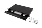Nätverks tillbehör - Lanberg Fiber Patch Panel 12XSC Simplex 12XLC Duplex Rackmount 19" 1U Grey - FOP1-12SS-LDB