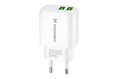 Mobile - Adapters & Chargers - Wozinsky CUWCW 2.4A 2 x USB-A AC Charger - White - 5907769308550