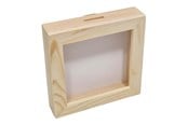 Träleksaker - Playwood Wooden Money Box Plexiglass with White Back Small - SL228D-plexismall