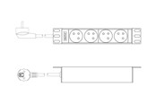 Strömkabel (extern) - DIGITUS 4-Port - 1U - Aluminum PDU - DN-95418-FR