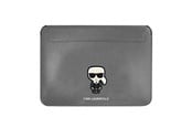 Väskor - Karl Lagerfeld Saffiano Ikonik Karl case for a 16" laptop - silver - 3666339040253