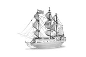 Byggset - Eureka Metal Earth Pirate Ship Black Pearl Silver Edition - 570012