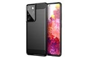 Mobile - Covers & Cases - Hurtel Carbon Case Flexible Cover TPU Case for Samsung Galaxy S21 Ultra 5G Black - 5907769324086