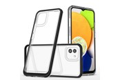 Mobile - Covers & Cases - Hurtel Clear 3in1 Case for Samsung Galaxy A03 Silicone Cover with Frame Black - 5907769348730
