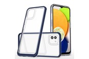 Mobile - Covers & Cases - Hurtel Clear 3in1 Case for Samsung Galaxy A03 Silicone Cover with Frame Blue - 9145576265949